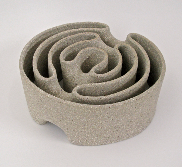 5 Laberinto, 15¾ in. (40 cm) in diameter, stoneware, gas fired to cone 9 in reduction, 2014.