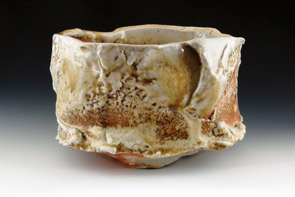 1 Lucien Koonce’s Shizenyu Chawan, 5½ in. (14 cm) in length, wood-fired stoneware, 2016.