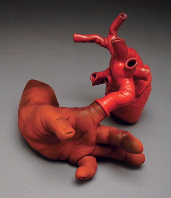 5 Fingering the Aorta, 9 in. (23 cm) in height, ceramics, glaze, 2016. 