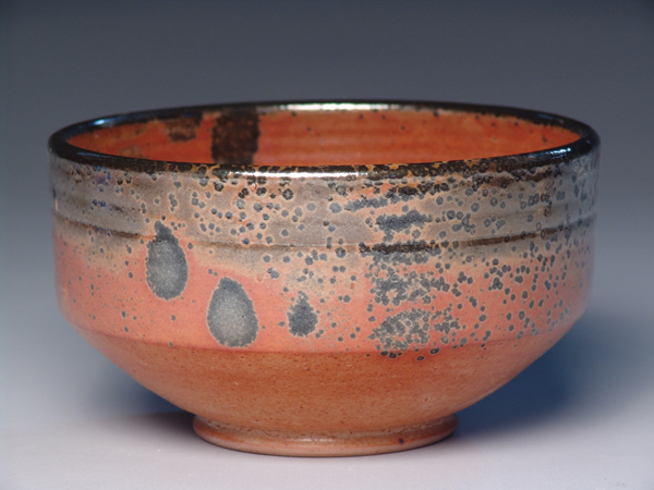 Noodle bowl, 4 in. (10 cm) in height, stoneware with Malcolm Davis Shino Glaze, gas fired in reduction to cone 6, by Erik Haagensen.