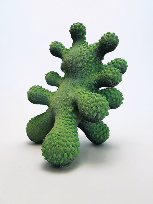 4 Toni Losey’s Green, 10 in. (25 cm) in height, ceramic, fired to cone 08, 2017.