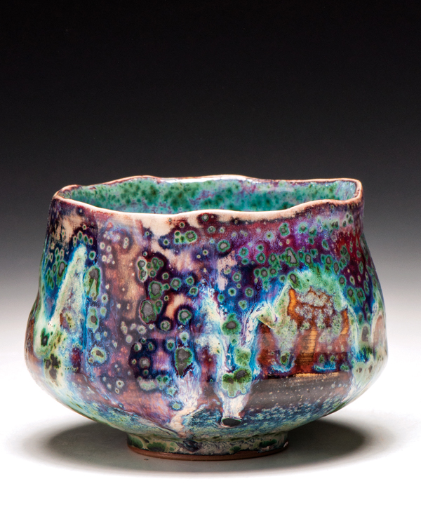 1 Dick Lehman’s teabowl, 5 in. (13 cm) in diameter, reduction-fired crystalline glaze, part of my collection of my own works. I consider this to be one of the top ten pieces of my career.