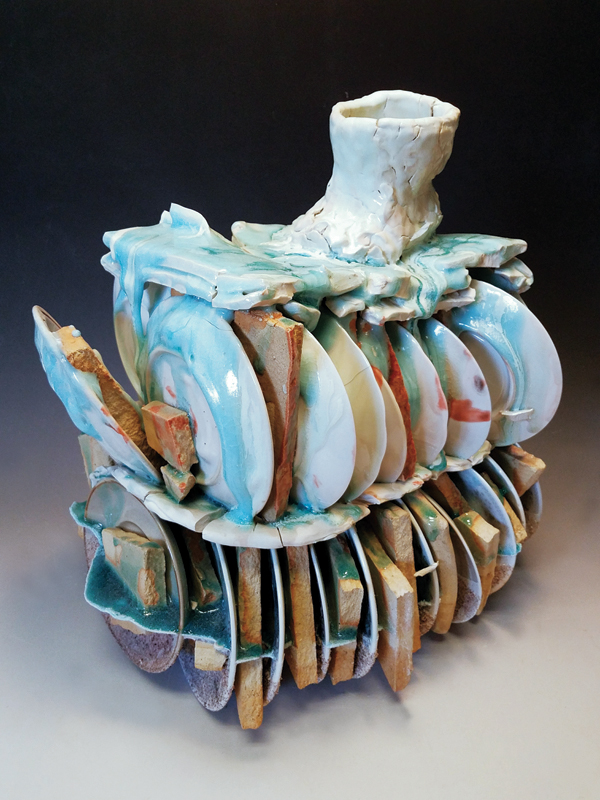 1 Daniel Bare’s Step, post-consumer ceramic objects, porcelain, glazes, 2016.