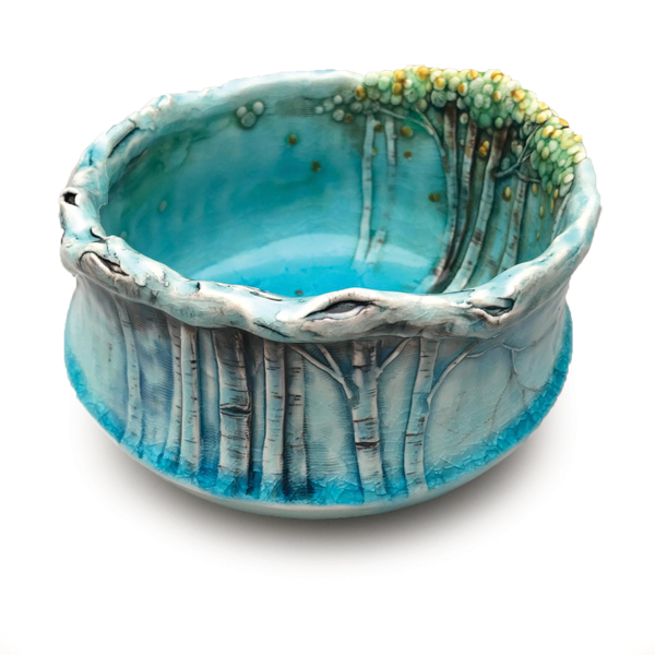 In Dreams bowl, 7½ in. (19 cm) in diameter, porcelain, underglaze, glaze, fired to cone 5.