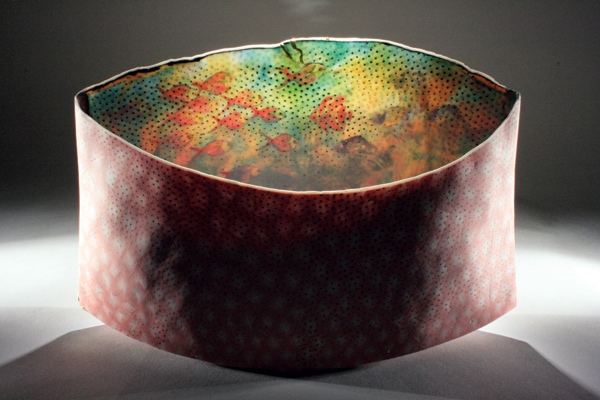 4 Mundo Dorado, 12 in. (30 cm) in width, colored porcelain, fired to cone 7, 2017.