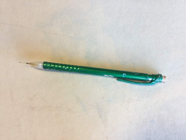 12 Mechanical pencil with sewing needle for sgraffito.