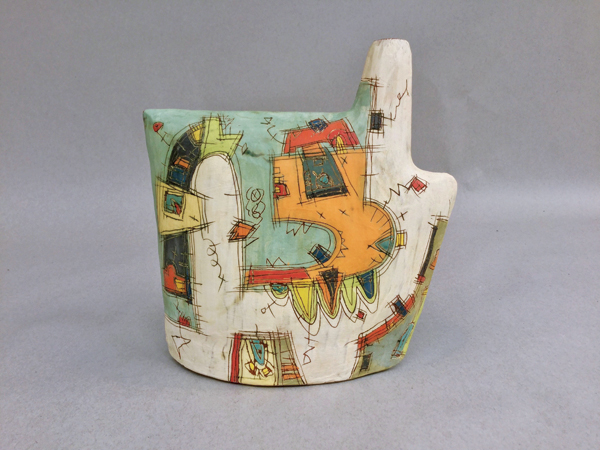 Vessel, 8 in. (20 cm) in height, earthenware, terra sigillata, fired to cone 2.