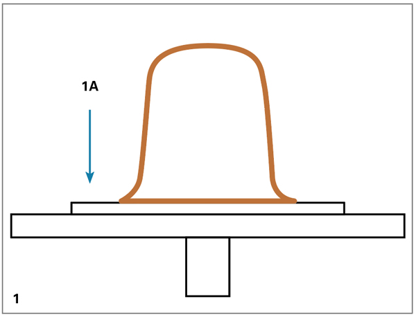 1 Center a pound of clay, then form it into a flat-topped cylinder slightly higher than it is wide. Because bowls are fragile and difficult to lift from the wheel without distorting, work on a bat.