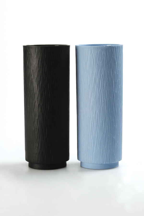 3 Vases, to 6¾ in. (17 cm) in height, slip-cast porcelain. Photo: Catherine Dineley.