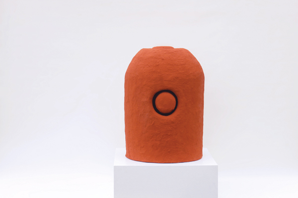  3 Carl Emil Jacobsen’s Red Powder Variation #6, 35½ in. (90 cm) in height, acrylic, fiber concrete, pigments from crushed bricks, steel, polystyrene. Photo: Enok Holsegaard.