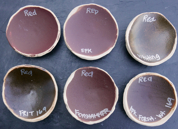 3 The same tests in figure 2, fired to cone 6.