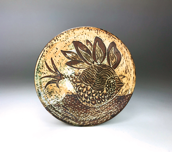 8 Claudia Dunaway’s luncheon plate, stoneware, fired in a gas reduction kiln.