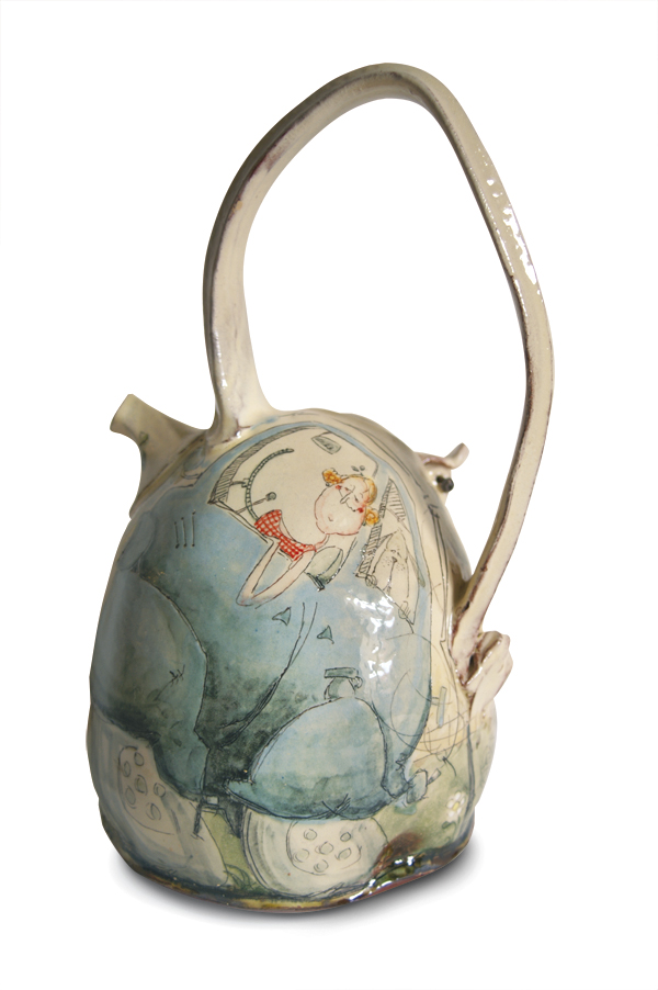 8 En voiture Simone teapot, 11¾ in. (30 cm) in height, earthenware, 2017. 5–8 Fired to cone 01 in an electric kiln.