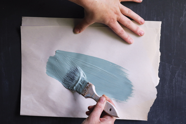 10 Dry brush technique: remove excess slip from the brush onto newsprint.