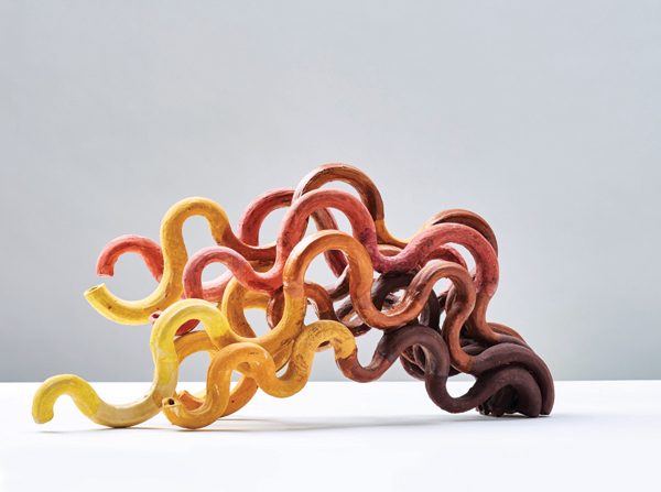 Yellow River, 17 in. (43 cm) in length, glazed stoneware, 2010. Copyright and courtesy of Jason Jacques Gallery.