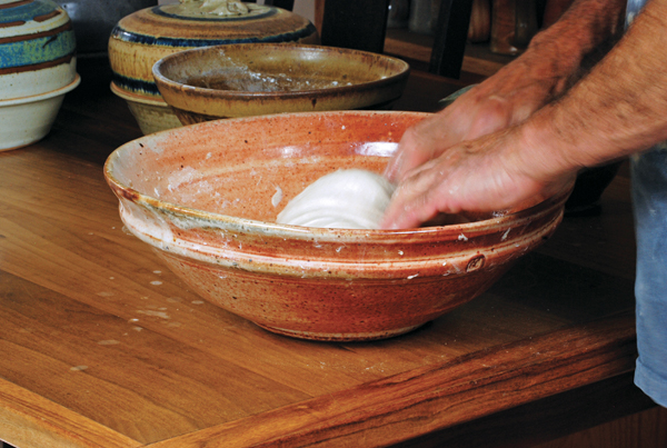 12 Note that you’re folding the dough and not using a traditional kneading method.