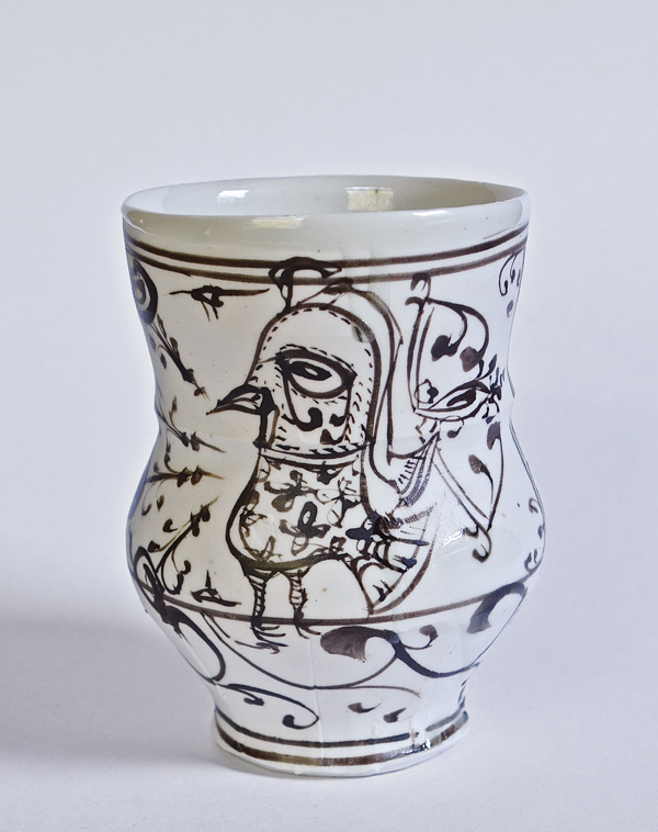 6 David Swensen’s cup. The black lines on the cup were painted on using a brush that he cut and altered.
