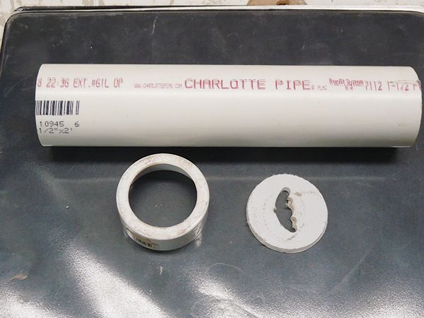 5 Extrusion pipe, collar die holder, and die. 