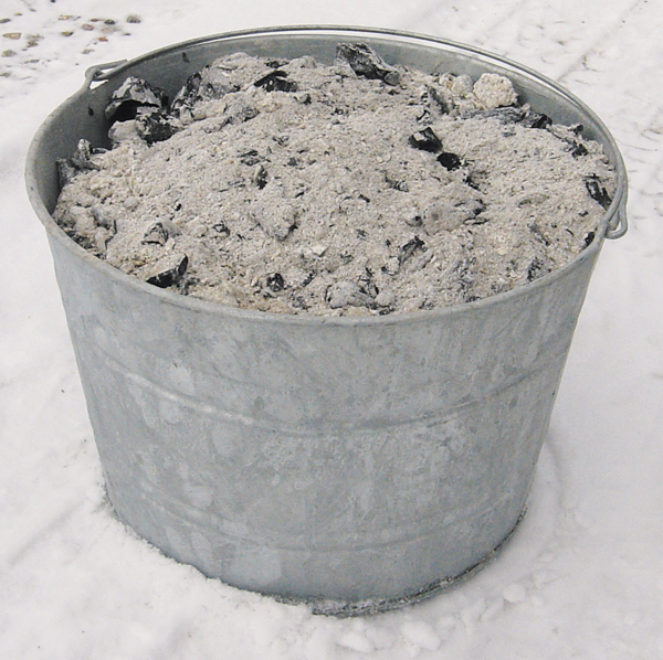 1 Gather wood ash from a wood stove or fireplace. Use a galvanized bucket for safety in case there are still hot embers.