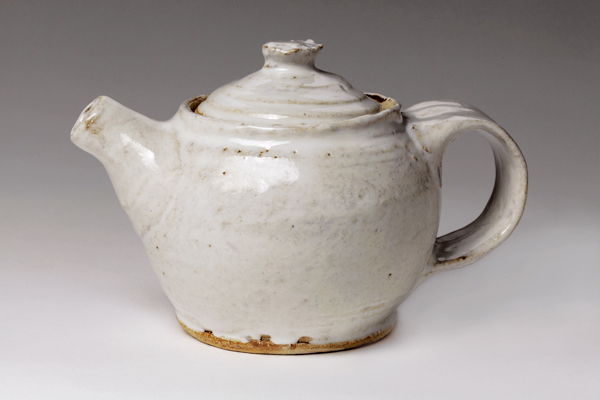 3 Moon White Teapot, 5¼ in. (13 cm) in height, Moon White glaze, fired to cone 6 in oxidation, 2019. Photo: Malcolm Varon.