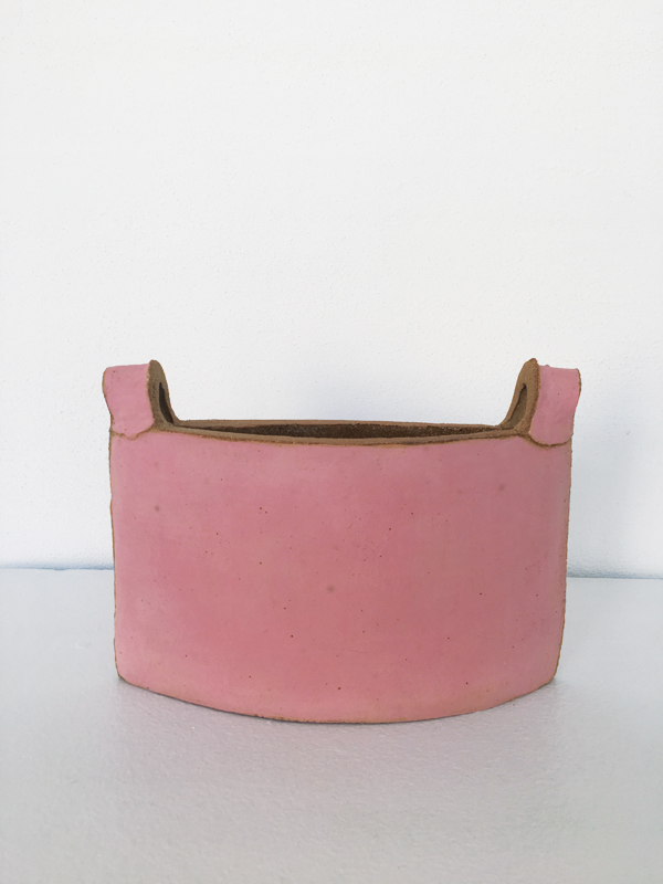 5 Beth Bolgla’s Pink Cut-Out Bucket, cone 6 oxidation. 