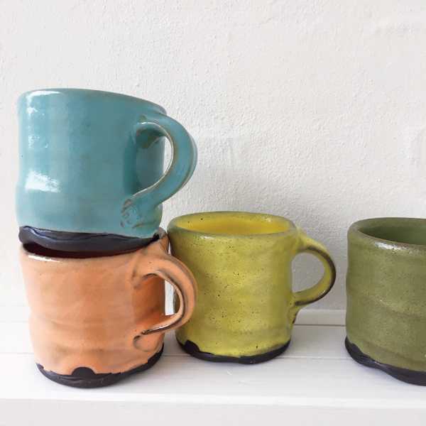 2 Four cups, 2¾ in. (7 cm) in height, stoneware, 2018. 