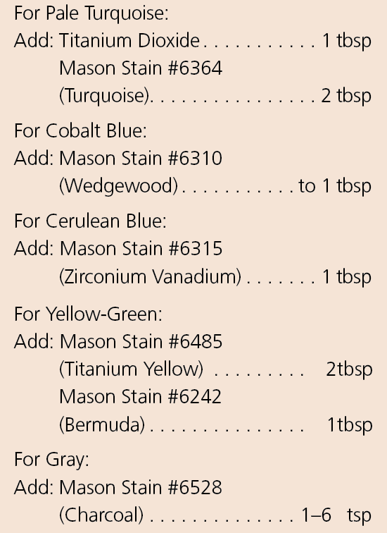 Color Variations for Terra Sigillata Base Recipe