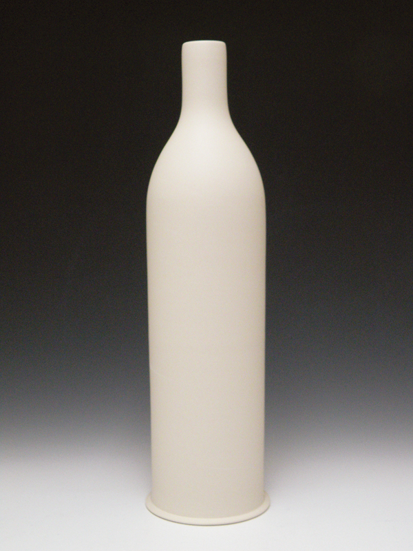 2 Sanded porcelain bottle, mid-range porcelain, unglazed and sanded, 2014. 