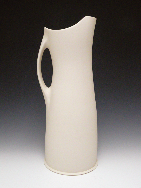 1 Sanded porcelain pitcher, mid-range porcelain, unglazed and sanded, 2014.