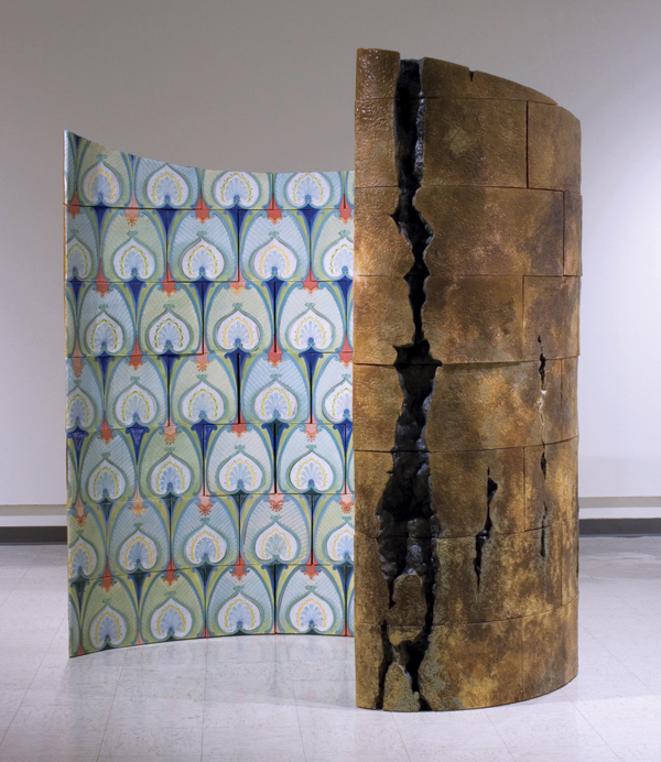19 Miranda Howe’s Earth Jewel, 8 ft. 6 in. (2.6 m) in length, slab-built stoneware, fired to cone 6, 2013.