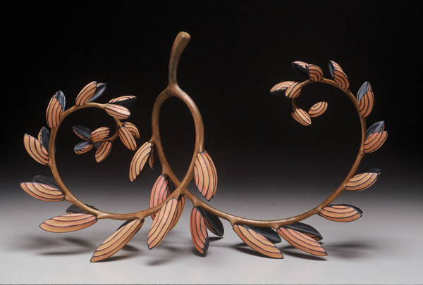 Honey Locust, 28 in. (71 cm) in length, porcelain, forged steel, 2001. Image courtesy of the Mint Museum.