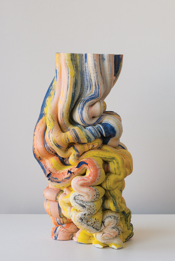 2 Anton Alvarez’ 0206181800, 25 in. (64 cm) in height, extruded, colored porcelain, 2018. 