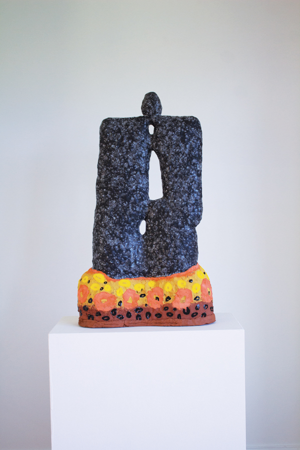 1 Adam Redd’s Dark Matter Mountain, 36 in. (91 cm) in height, ceramic, glazes, 2019. 