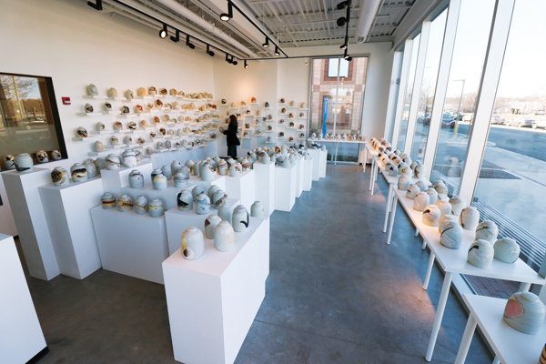 12 Installation at Gallery 224 at the Ceramics Program, Office for the Arts at Harvard (alternate view). Photo: Darrah Bowden.