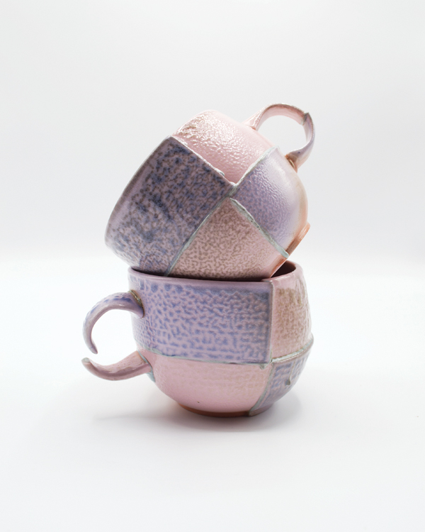 6 Danielle Hawk, runner-up, Output X Mug, colored porcelain, soda fired.