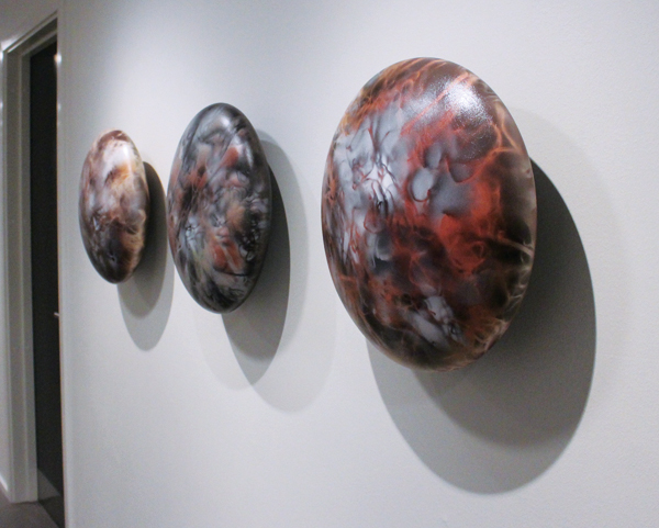 3 Gukki Nuka’s Soul Stones, slip-cast ceramics, on display in the courthouse of Nuuk, Greenland, 2016–18. Photo: Martine Lind Krebs. 