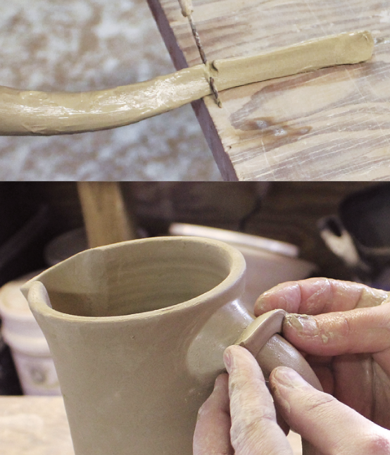 29 Make a thumb catch using a tapered, triangular coil pressed into the top of the handle. 