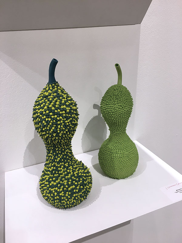 11 Ahryun Lee’s Spiky I and Spiky II, porcelain, 2018. Exhibition with the J. Lohmann Gallery at the SOFA Expo. 
