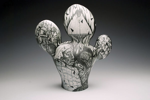 2 Juquila, 15½ in. (39 cm) in height, porcelain, underglaze, 2009.