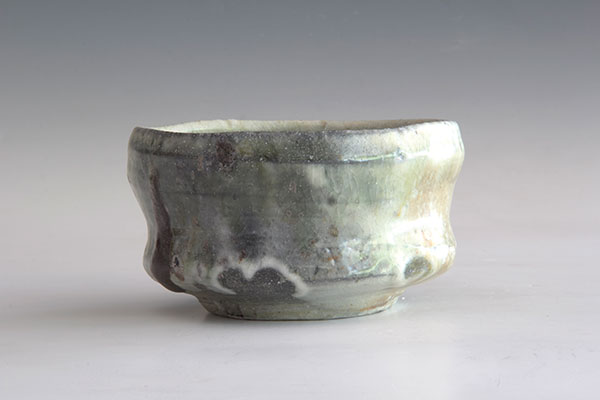 3 Chawan, 5 in. (13 cm) in diameter, wood-fired and salt-glazed stoneware, slip.