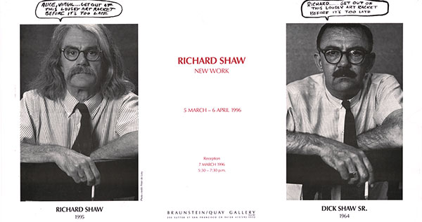 8 Shaw’s poster, Art Racket, for the 1996 exhibition at Braunstein/Quay Gallery. Photo: Peter de Lory.