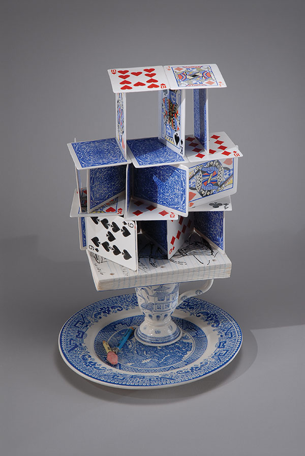 7 Richard Shaw’s Blue Cards with Willow Ware Plate, porcelain, 2009.