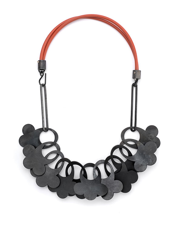 11 Maia Leppo’s Cloud necklace, 20 in. (51 cm) in length, steel, silicone, monofilament. Photo: Jocelyn Negron.