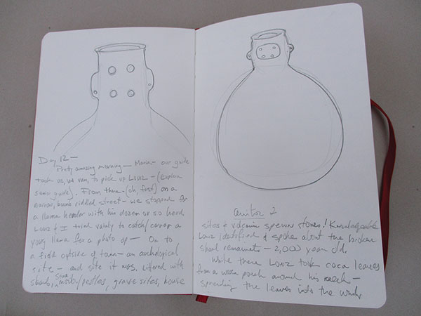 3 Hinshaw’s sketches of Pre-Columbian pots from the Gustavo Le Paige Museum’s collection.