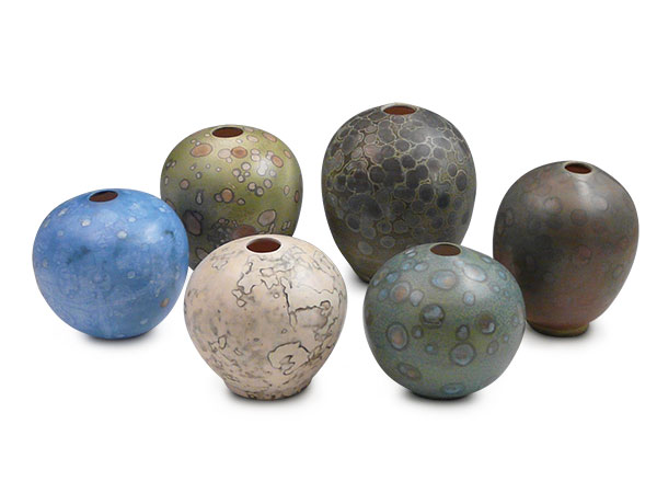 Sphere firing raku dark yellow ceramic globe Ball ceramic raku pottery