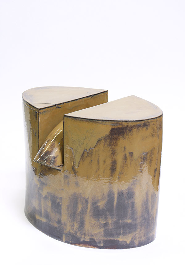 10 Divided Arch Side Table × The Future Perfect, 21 in. (53 cm) in height, stoneware, glaze, 2020. Courtesy of The Future Perfect.