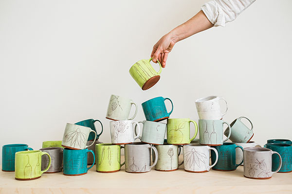 3 Jenna Vanden Brink’s mugs. Photo: Cara Rufenacht.