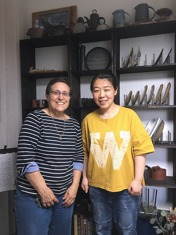 2 The author, Marion Angelica (left), with Lili Shu (right). Photo: Ting Yueng.