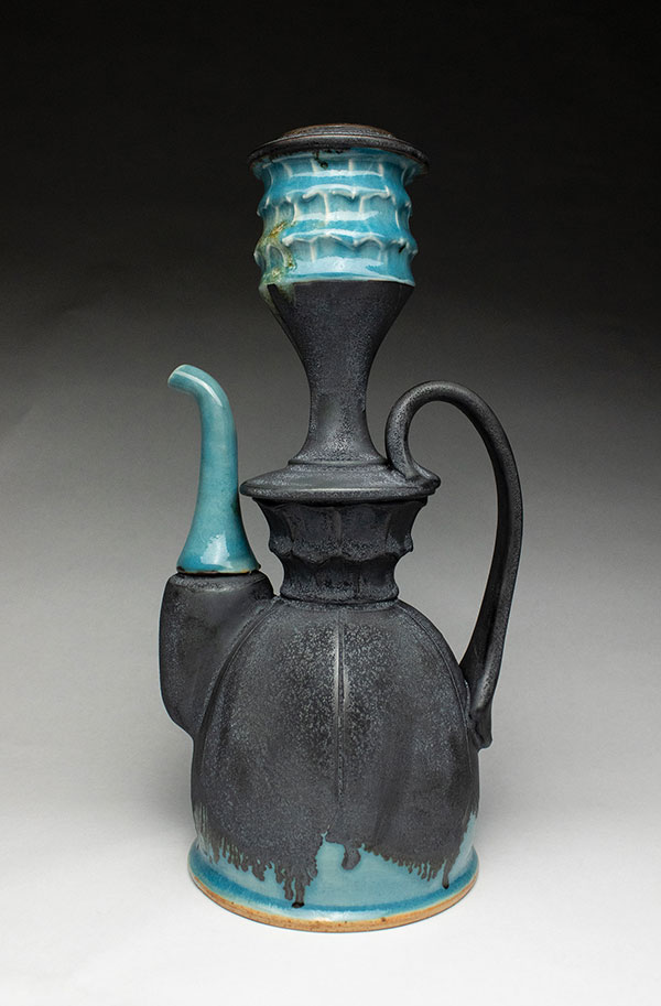 1 Pouring vessel, 12 in. (30 cm) in height, wheel-thrown ceramic, fired to cone 10 in reduction, 2020.