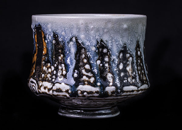 4 Teabowl, 4 in. (10 cm) in height, wood/salt-fired porcelain.